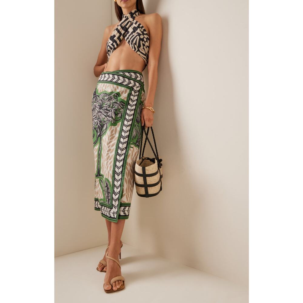 Johanna Ortiz Wild Path Cotton Poplin Midi Skirt